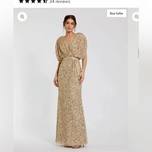 Mac Duggal Gold Sequin Formal Gown